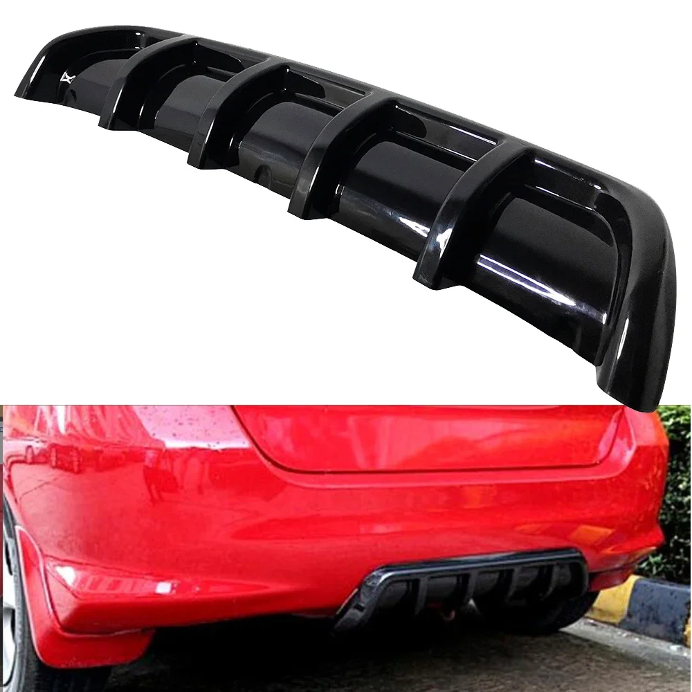 Car Styling Rear Bumper Spoiler Universal 67cm Car Rear Bumper Lip Diffuser 6 Fin Shark Fin Style Automobile Bumper Protector