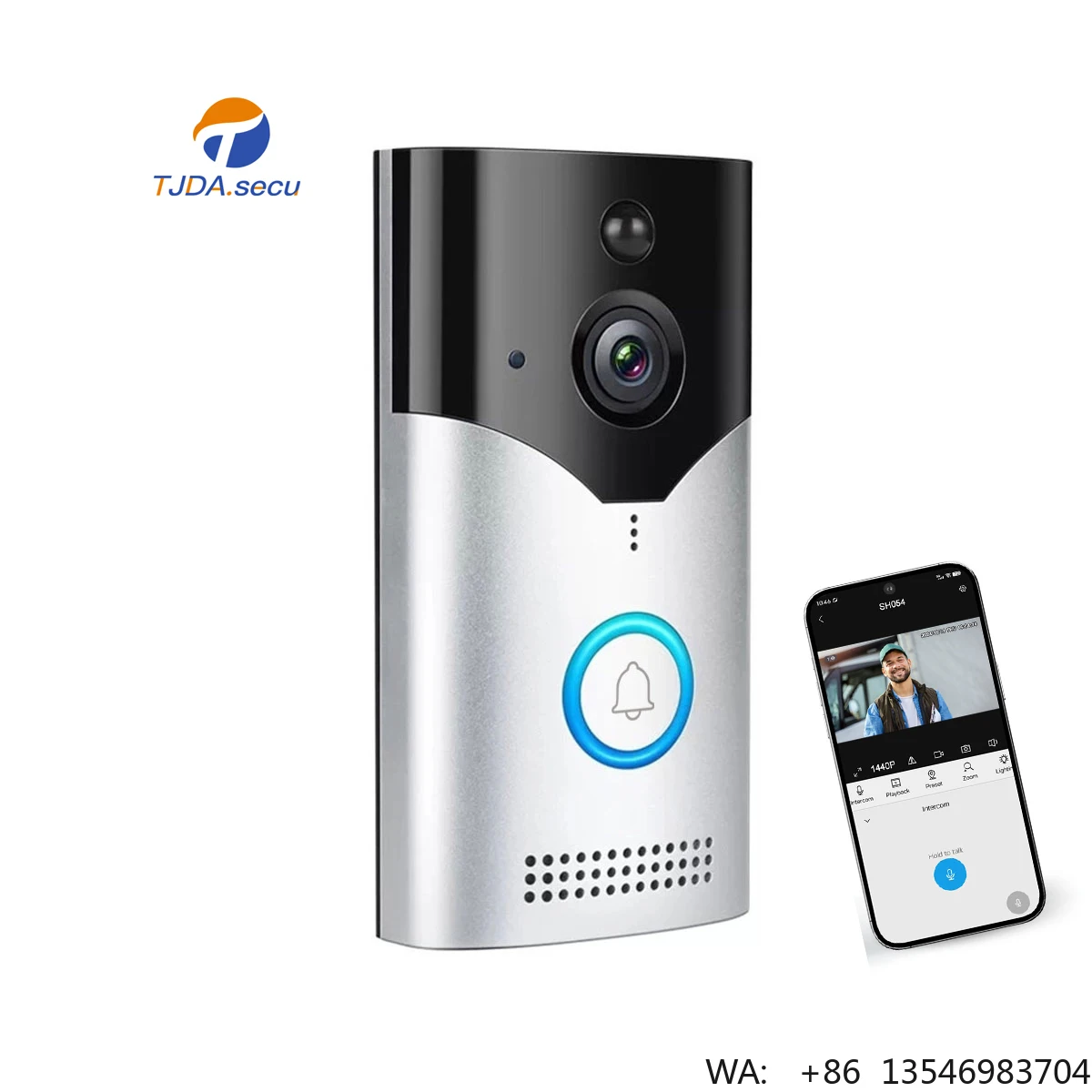 4MP Wi-Fi APP PIR Waterproof Smart Home Video Doorbell with Camera Waterproof Door Phone and Ring Wi-Fi Enabled