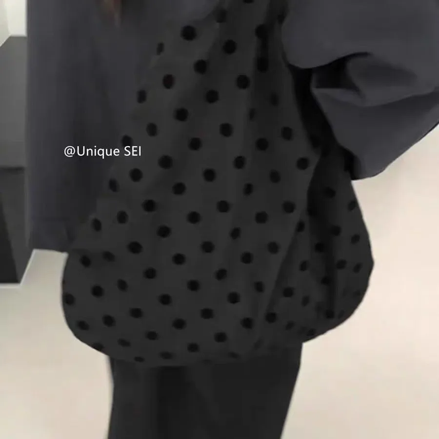 

Kawaii Large Capaci Polka Dot Oulder Bag Street Sle Canvas Tote Bag Casual Youth Bag Retro Trend Spring Crossbody Bags for Women