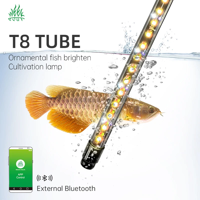 

T8 TUBE Series Arowana Tanning Light IP68Submersible Smart APP Customizable Dimming Timing Led Aquarium Light