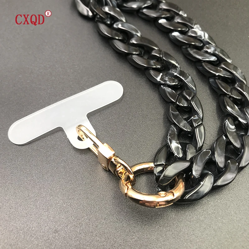 120cm Bevel Design Anti-lost Phone Lanyard Rope Neck Strap Colorful Portable Acrylic Cell Phone Chain Accessories Gifts Outdoor