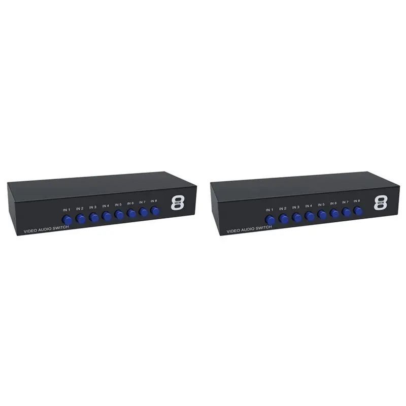 

PHILE-2X 8 Ports AV RCA Audio Video Switch 8In One Out AV Signal RCA Composite Switcher Selector Box For STB TV DVD Player