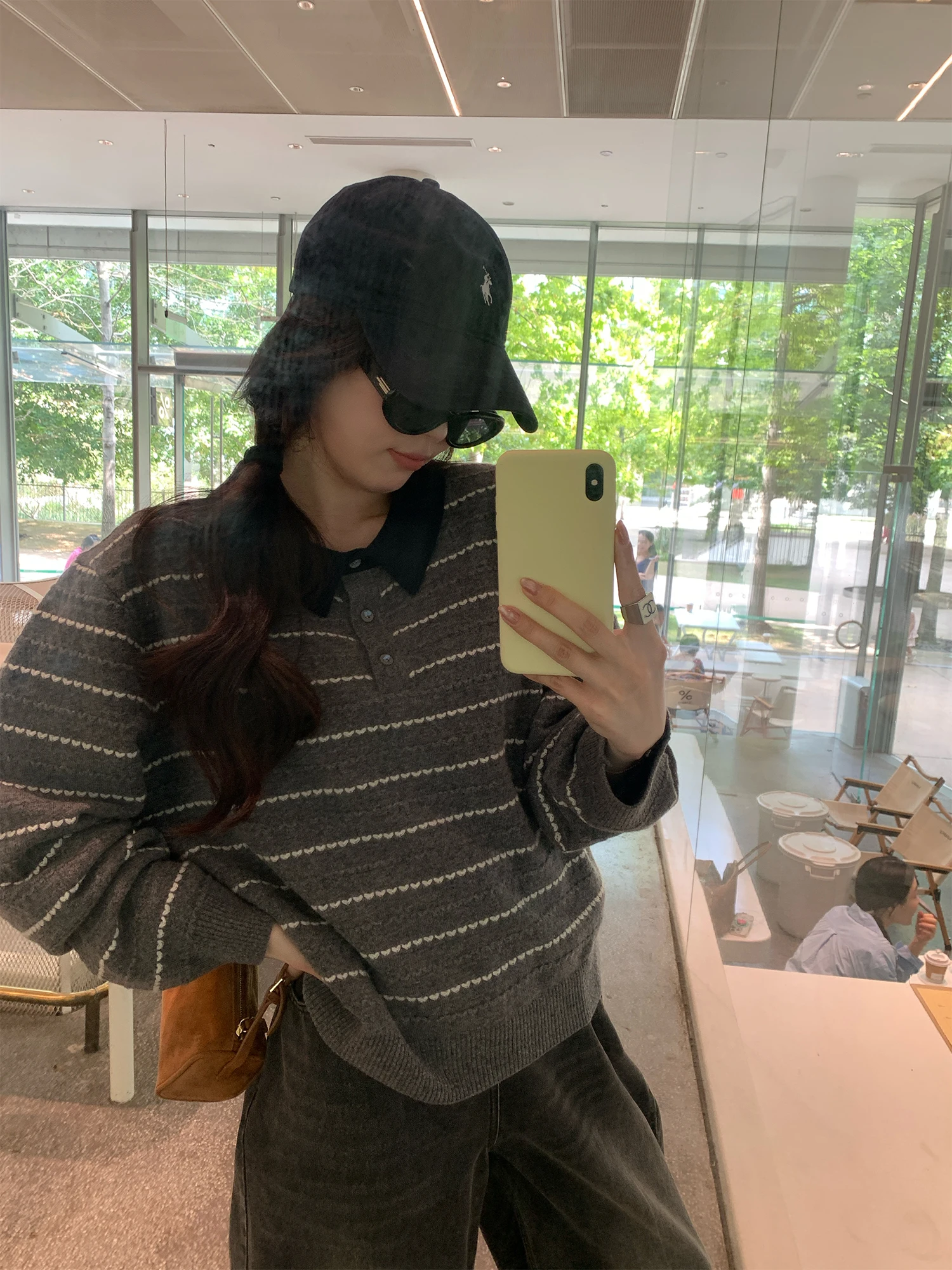 

NAZ Large Size Autumn Winter 00 Wool Striped Knitwear Women's Faion Top Color Blo Collar Design Casual Sle Long Sve