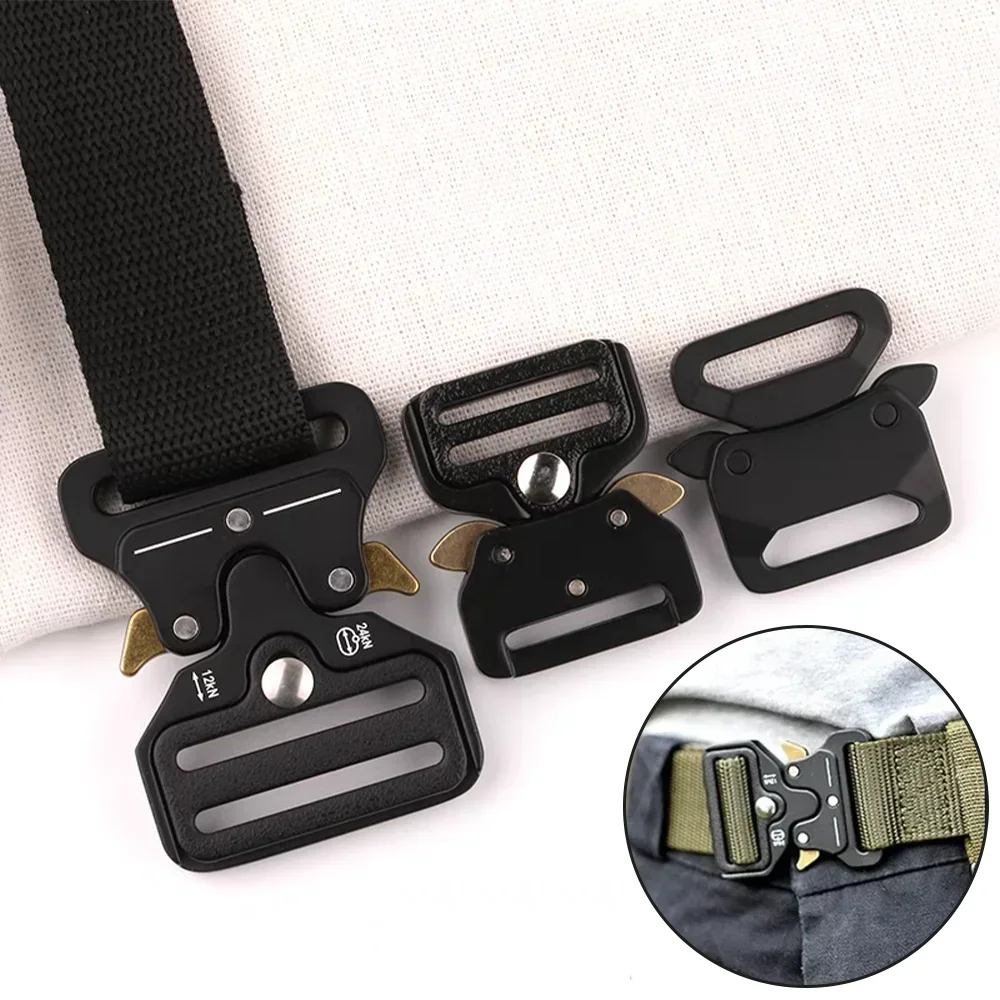 

1Pc Tactical Quick Release Belt Buckle High Strength Belt Adjustable Buckle Hunting Metal Decorative Buckle Clothing Accessories