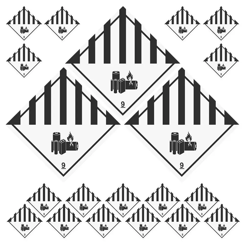 

100 Pcs Labels Adhesive Removable Easy Peel Writable Stickers Small Size Lithium Ion Caution Self