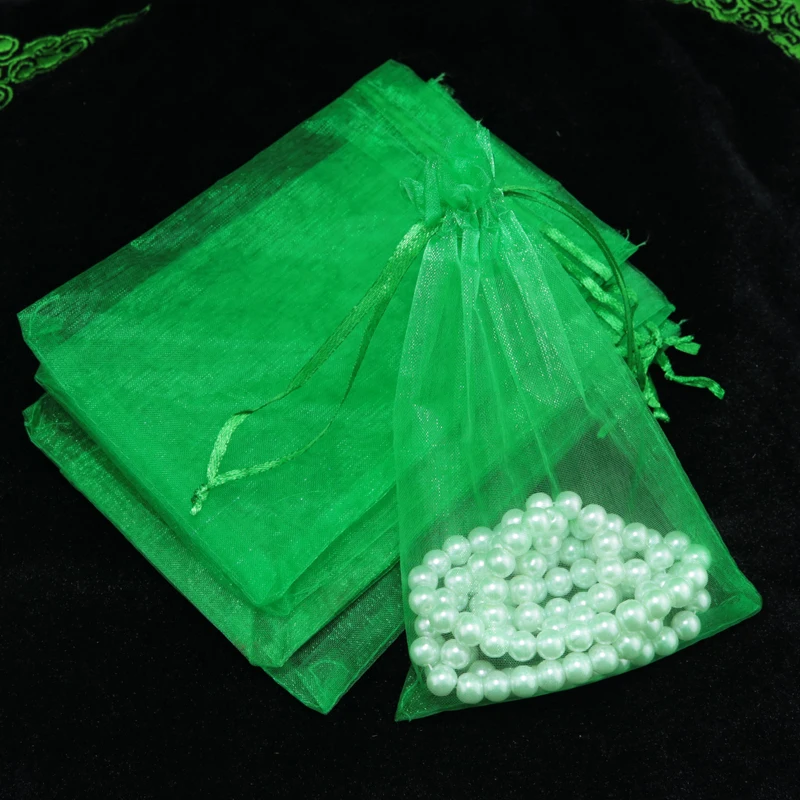 10pcs Organza Gift Bags Drawstring Pouch for Jewelry Storage Wedding Party Candy Christmas Gift Bags Jewelry Packaging Supplies