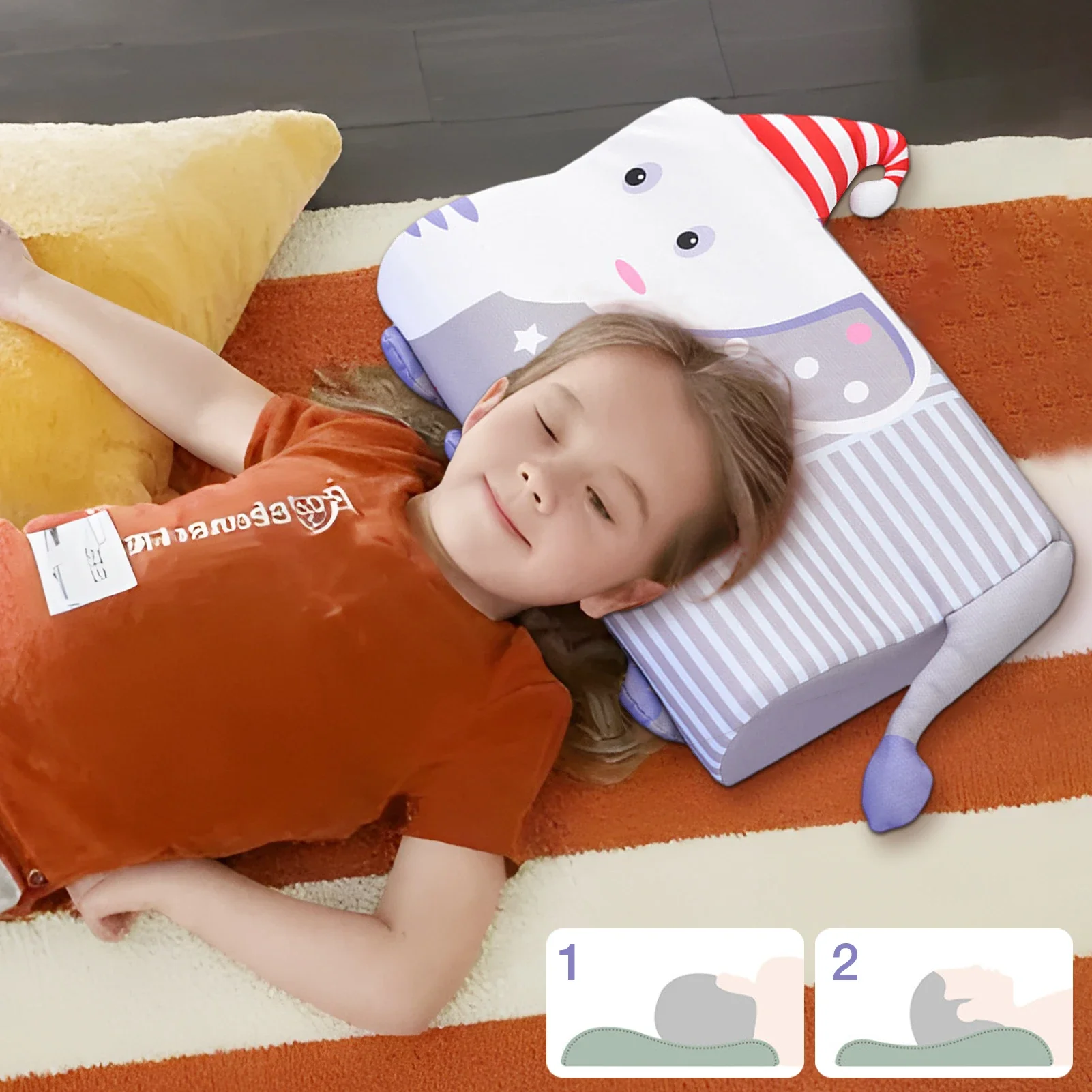 

1 шт. подушка для медленного восстановления для поддержки шеи и помощи во сне, милая мультяшная подушка из пены с эффектом памяти, с наволочкой, подушка без давления