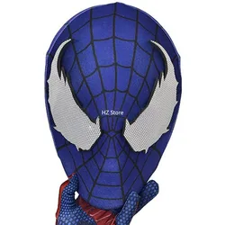 Marvel blue Black Venom Headgear Mask Superhero Masks Halloween Cosplay Costumes Spandex Fabric Material (One Size Fits All)