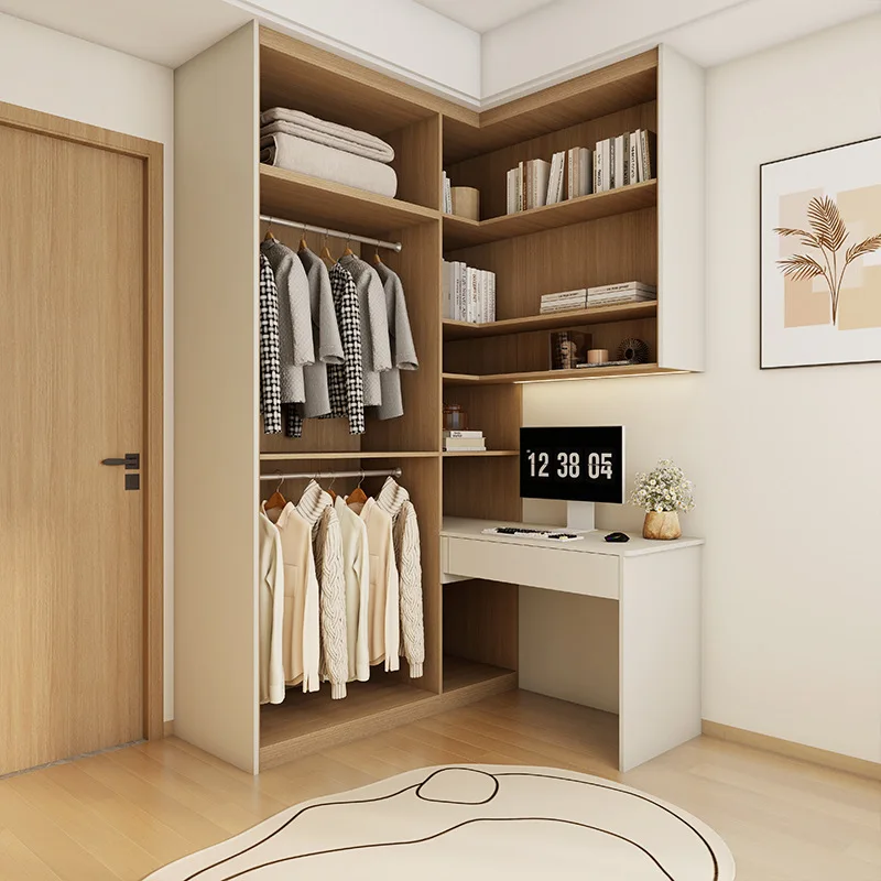 

Whole house custom factory Foshan custom wardrobe modern simple cloakroom tatami desk integrated overall furniture