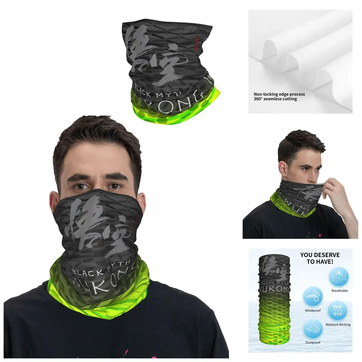 Global Popular Games Bandana Neck Cover Motorcycle Club Black Myth: Wukong Face Scarf Running Unisex Adult Winter