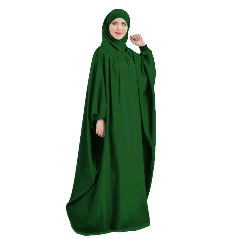 Muslim Women Robe One Piece Prayer Dress Hooded Abaya Full Cover Islam Clothing Dubai Saudi Robe Turkish Eid Djellaba Jalabiya