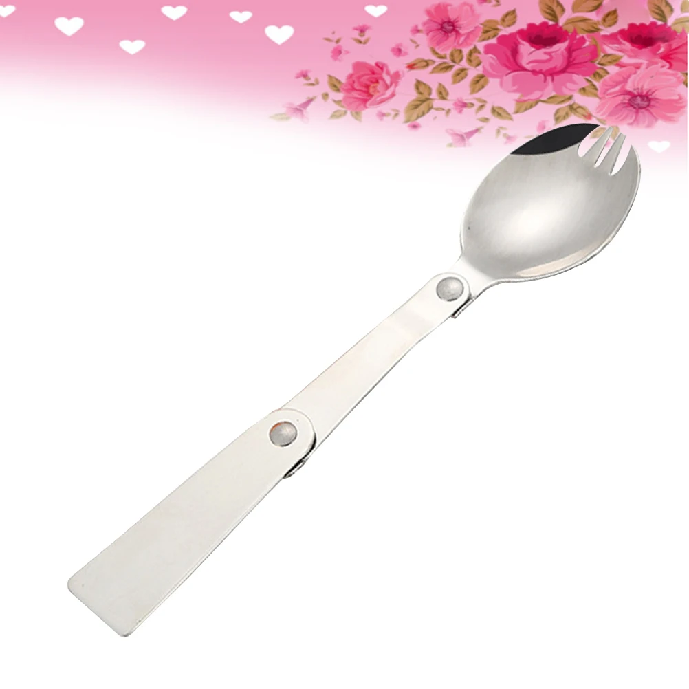 

Folding Spoon Tableware Portable Lunch Picnic Cutlery Serving Utensils Stainless Steel Foldable Travel