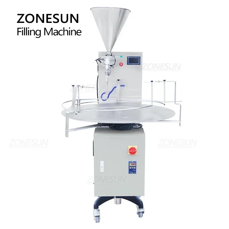 ZONESUN ZS-VTRP1 Filling Machine Servo Motor Rotor Pump Paste Bottle Filler with Unscrambler Cream Honey Sauce Food Packaging