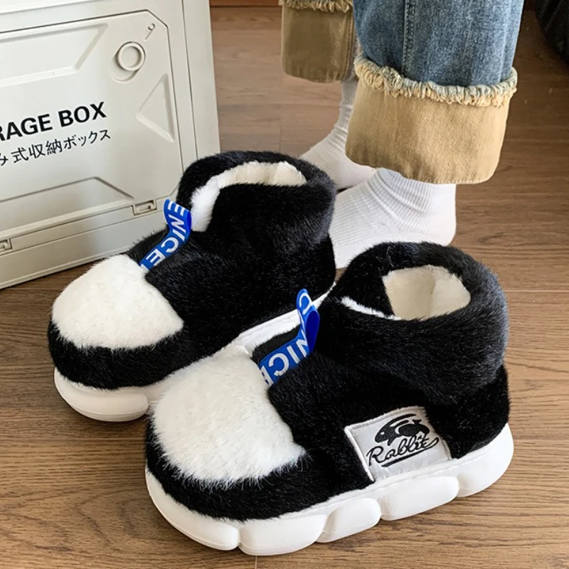 

Winter Warm Snow Boots For Women Men Street House Shoes Soft Faux Fur Thick Sole Slip-on Couples Leisure Platform Ankle Boot