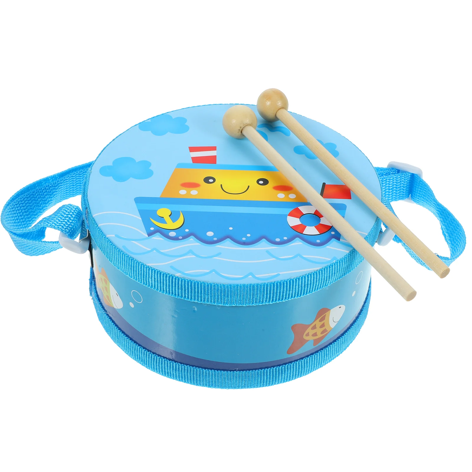 Hand Drum Toy Instruments Percussion Supply with Stick Toddler Educational Drums Wooden Child