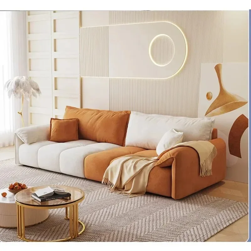 Modern style cream puff marshmallow modern fabric sofa living room furniture small flat living room sofa set furniture