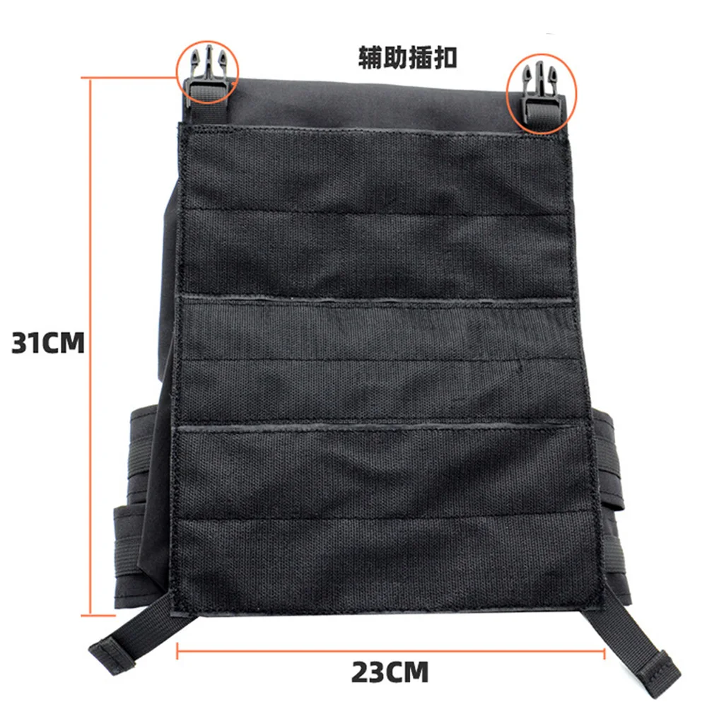 Tactical Vest Banger Pouch Bag Back Panel Hook Loop Backpack Hydration Bag For 420 Vest Plate Carrier Airsoft Hunting Nylon