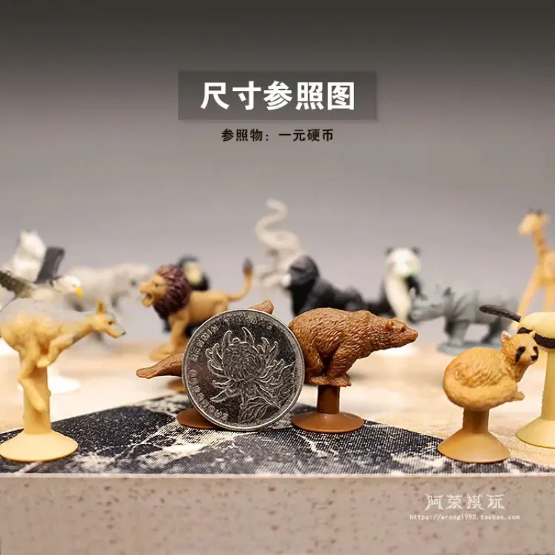 Ensemble de modèles d'animaux sauvages miniatures, tigre, hippopotame, zèbre, guépard, Panda marron, dauphin, chimpanzé, Lion, figurines d'action, jouets d'ornement