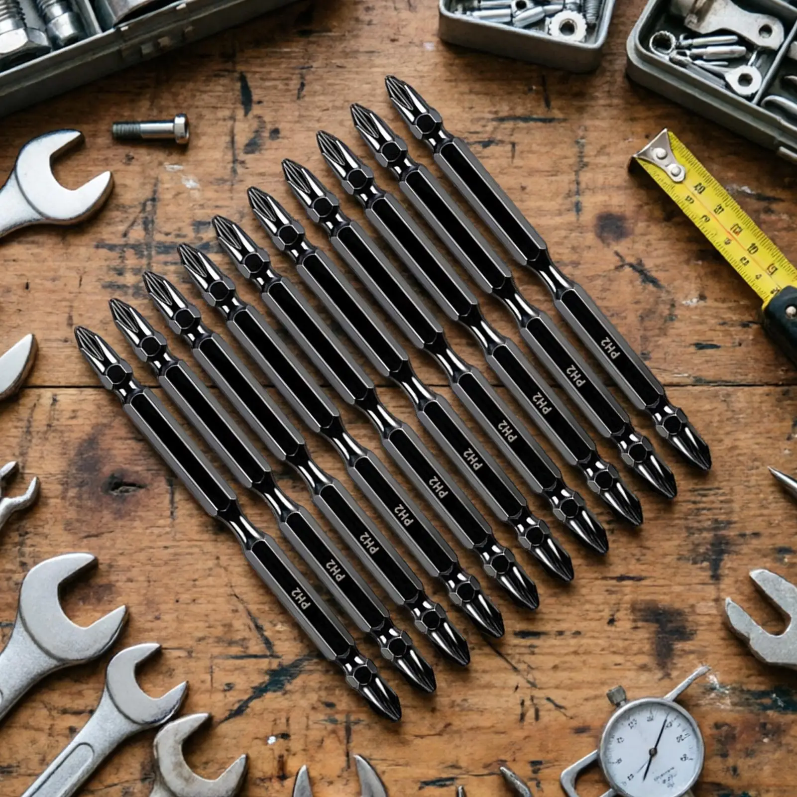 Magnetic Drill Bits Double-Ended Milled Magnetic Driver Head Kit Precision Screwdriver Bits Set For Industry Construction Home view 3