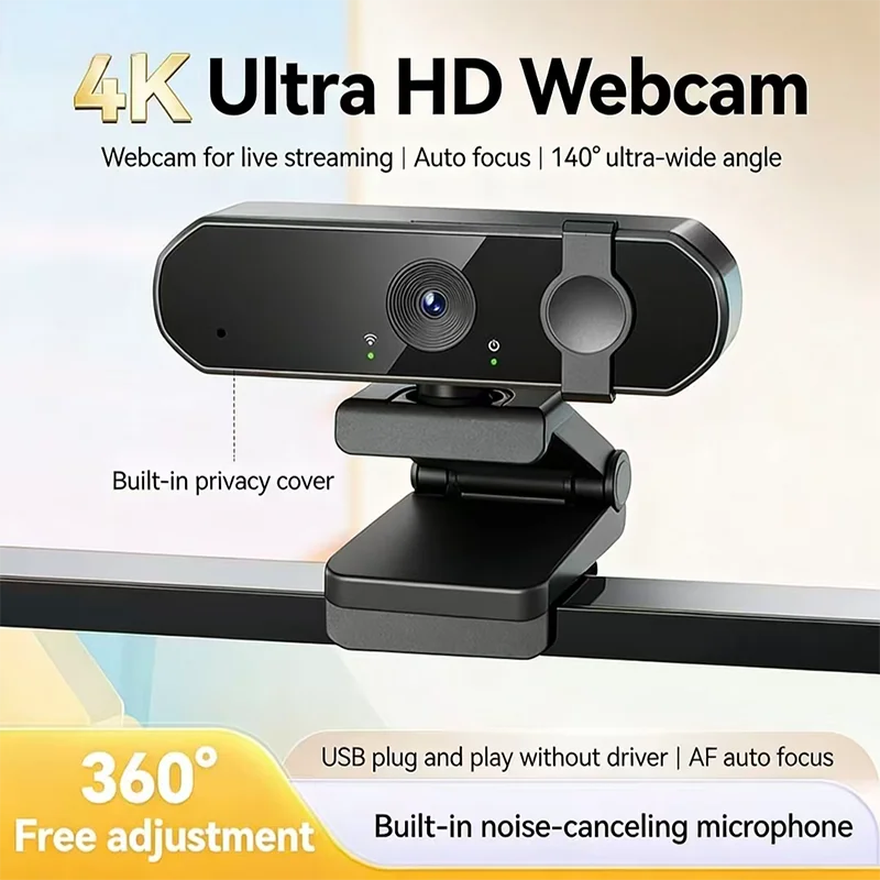 

4K Full HD USB Web Camera With Microphone AF Autofocus 2K Camera Computer Laptop Live Streaming 1080P Webcam For Video Calling