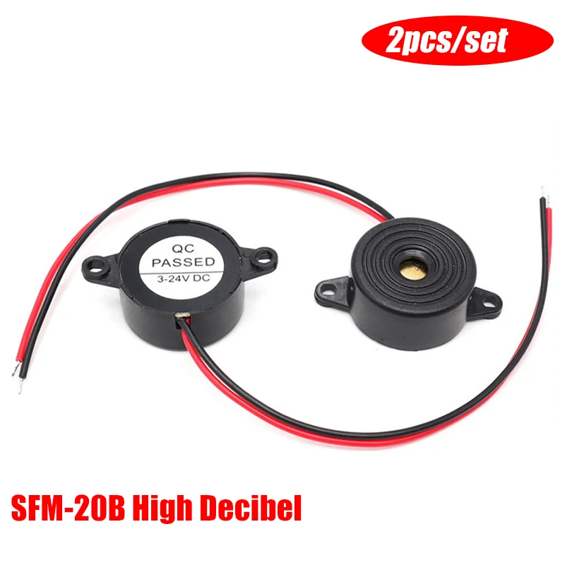 2pcs SFM-20B High Decibel Active Buzzer Speaker DC3-24V Continuous Sound 2312 Piezoelectric Piezo Electronic For Arduino