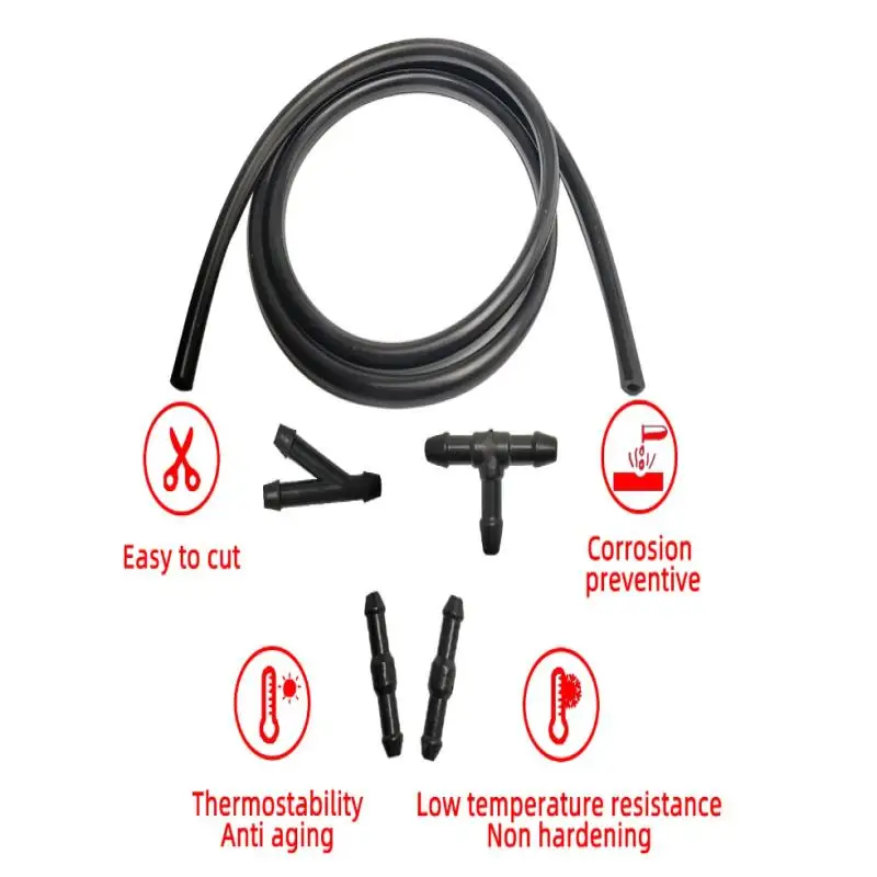 

Windscreen Jet Water Hose Fluid Tube Joiner Kit with T Y I Wiper Washer Connectors