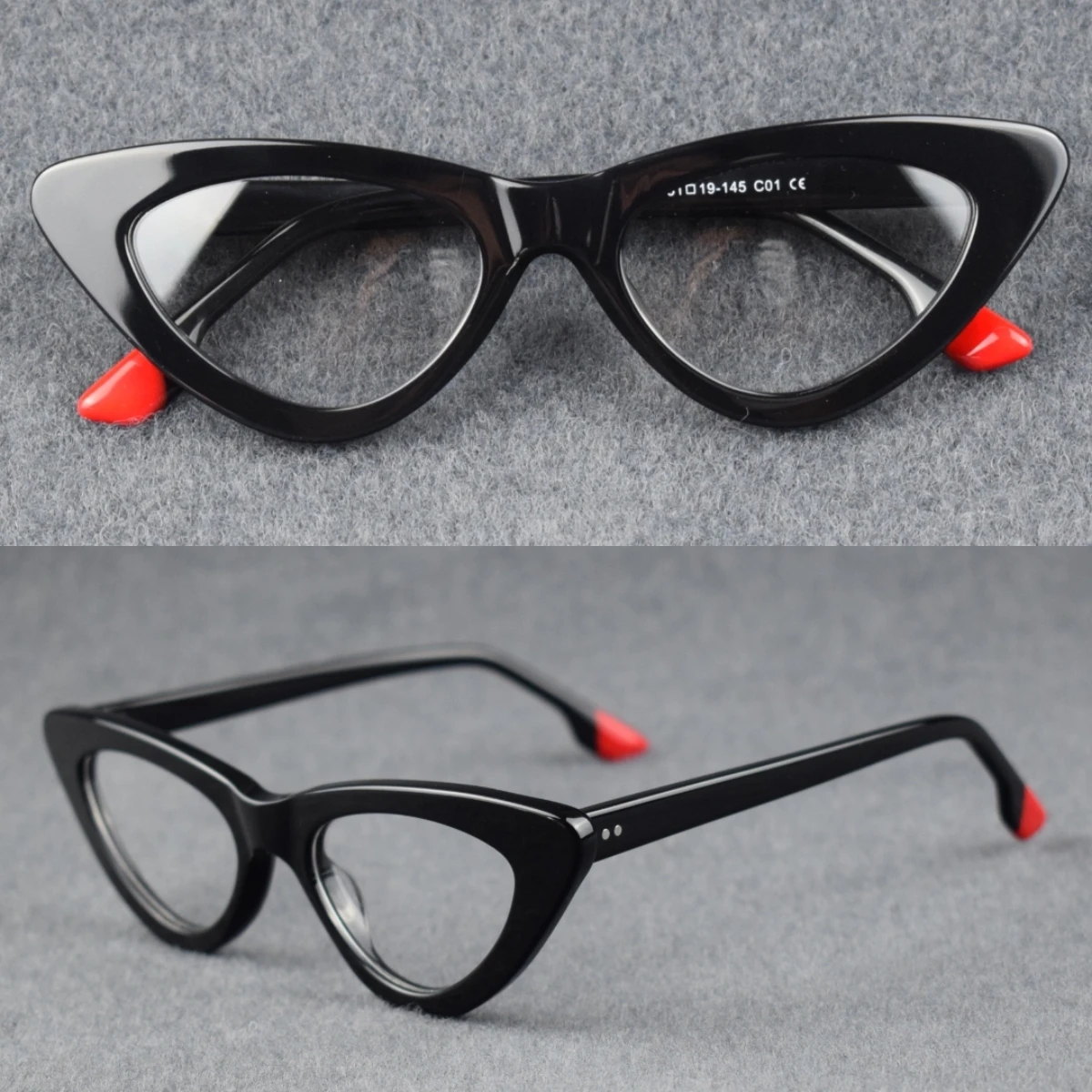 Fashion Female Cat Eye Acetate Prescription Eyeglasses Frame Vintage Optical Reading Glasses  Unisex