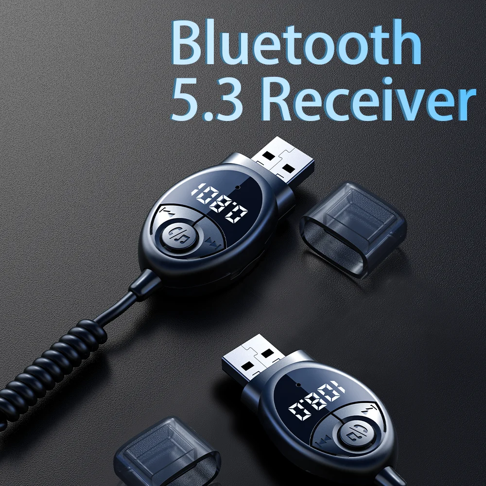 

Bluetooth 5.3 Adapter Dongle USB To 3.5mm Jack Handfree Car Kit Wireless Car Audio FM Transmitter Auto Bluetooth Receiver