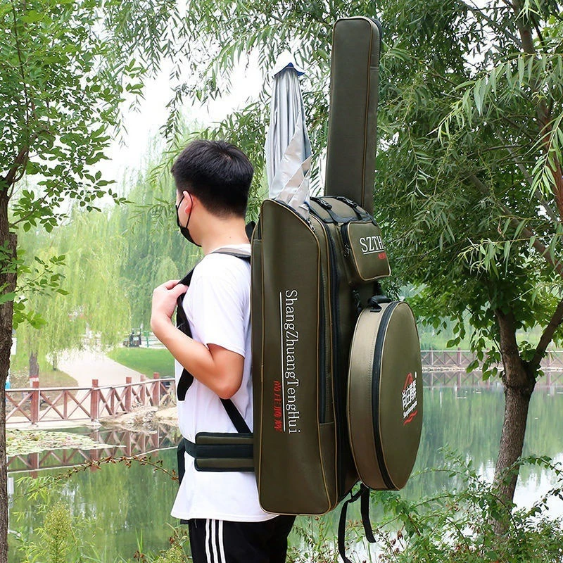 

Fishing Net Backpack Tactical Tackle Storage Bag for Rod Reel Bait Seat Cushion Water Resistant Ventilated Backpack for Outdoor