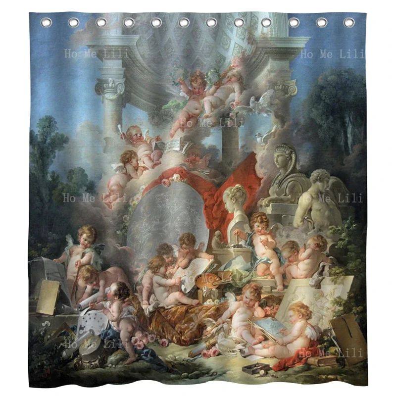 The Geniuses Greek Classic Paintings Aesthetic Cherub In Renaissance Art Music Angels Figures Shower Curtain By Ho Me Lili