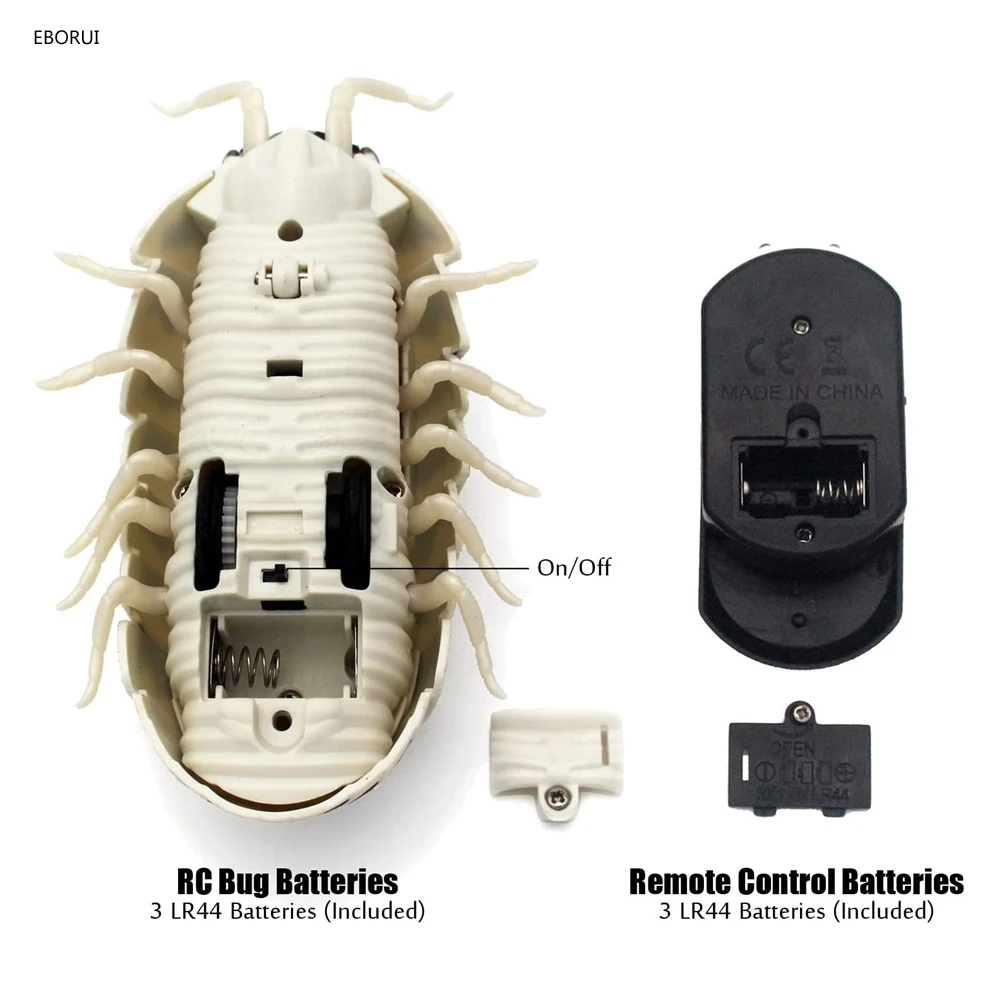 EBORUI RC Pillbug รีโมทคอนโทรลหนอนที่สมจริง Pillbug สัตว์อิเล็กทรอนิกส์ Prank ของเล่นแมลงรถวันเกิดสำหรับเด็กของขวัญของเล่น