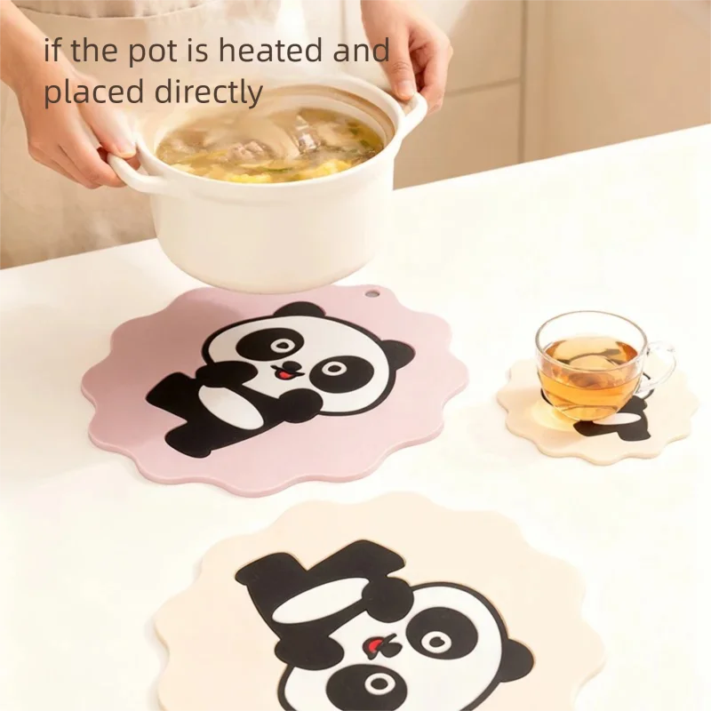 Soft Rubber Heat-Insulating Coaster Non-Slip Waterproof Heat-Resistant Cute Cartoon Design Heat-Resistant Creative Design