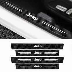 JEEP Car Threshold Strip Anti Stepping Leather Protective Sticker For Jeep Renegade Compass Grand Cherokee Wrangler jk Gladiator