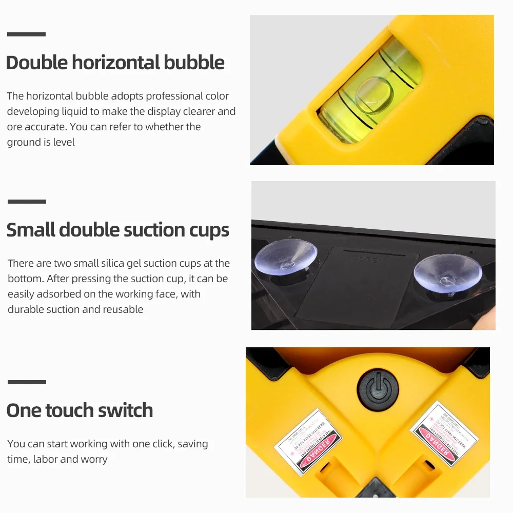 90° Infrared Laser Level Vertical Horizontal Line Projection Square Floor Tiling Level Laser Accurate Measurement Laser leveler