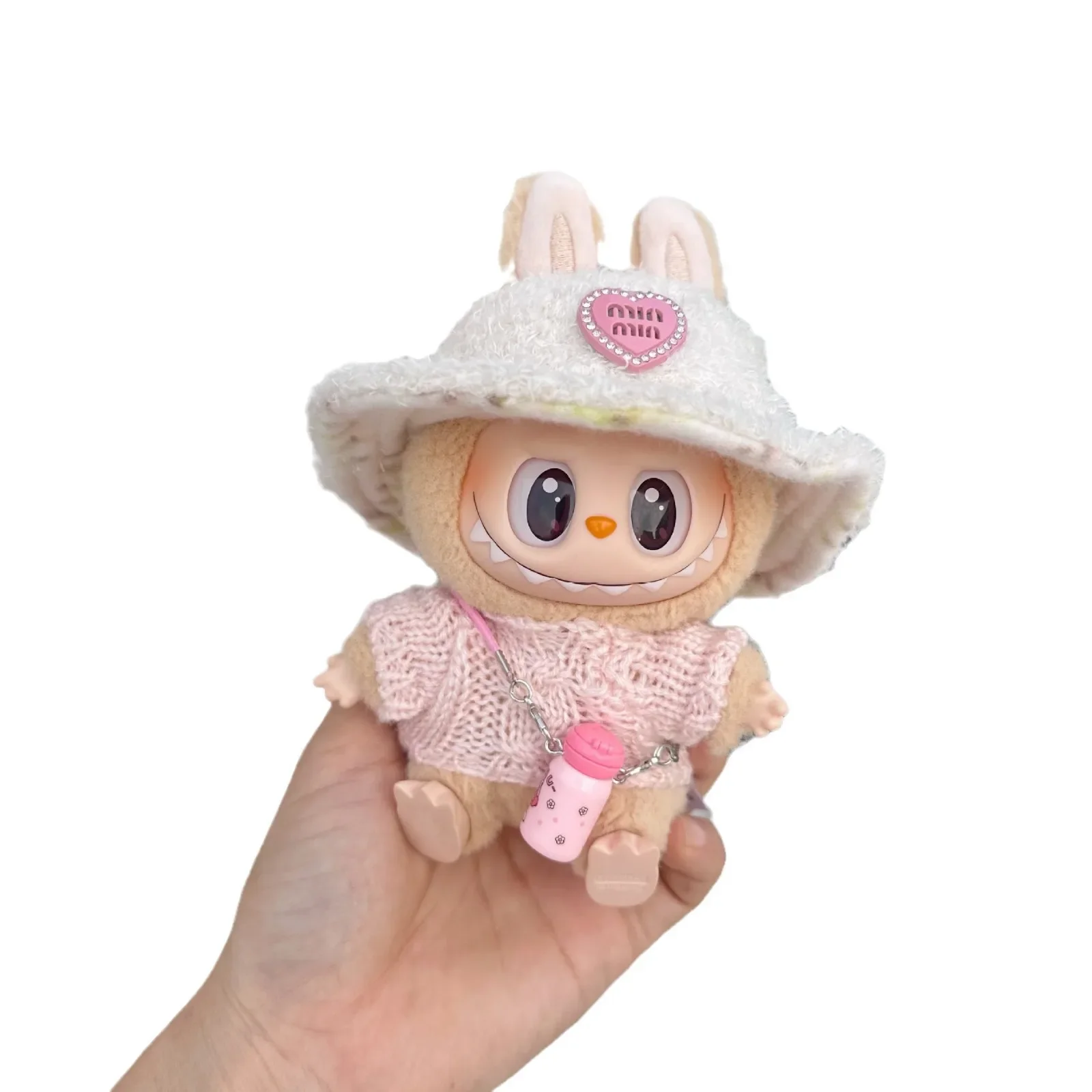 17 cm Labubu I II idole poupées mignon Mini peluche poupée vêtements corée Kpop Exo idole poupées salopette vêtements bricolage accessoires cadeaux