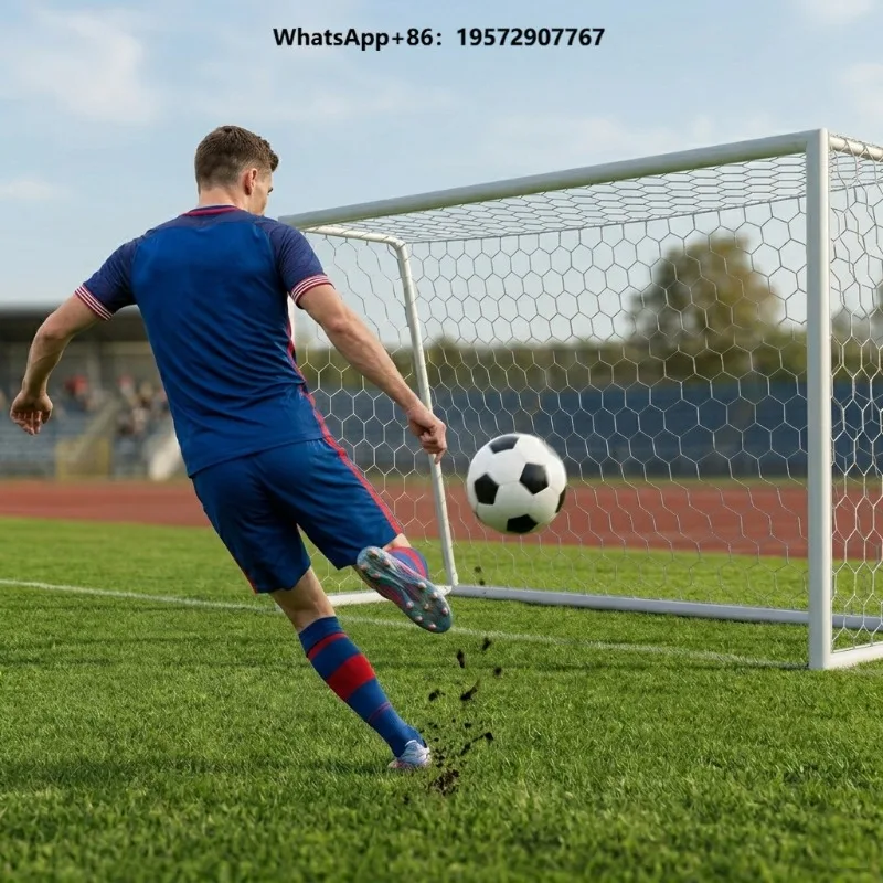 Full Size 24x8 Standard Football Soccer goal Nets Portable Heavy Duty with Net Professional Training Outdoor Indoor