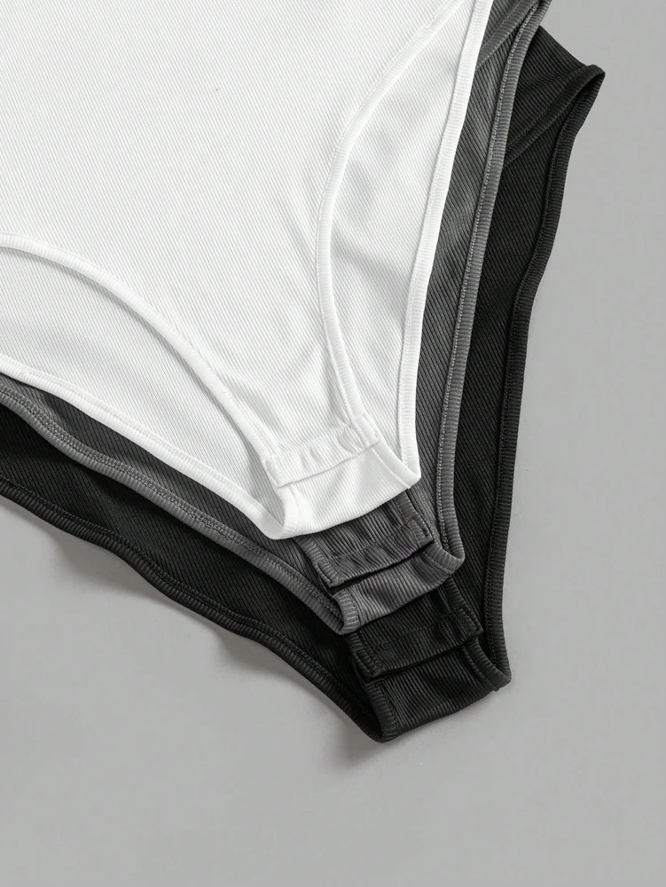 بذلة نسائية بمقاس كبير ورقبة دائرية وأكمام قصيرة (3 قطع) ملابس لليوجا بذلة رياضية للياقة البدنية في الهواء الطلق والشاطئ والصيف #4