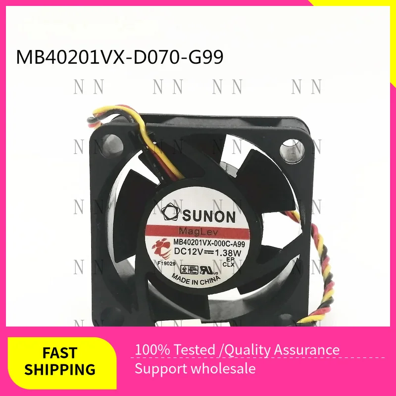

GGT FOR SUNON MB40201VX-D070-G99 12V 1.38W 4CM 4020 3-pin magnetic levitation fan