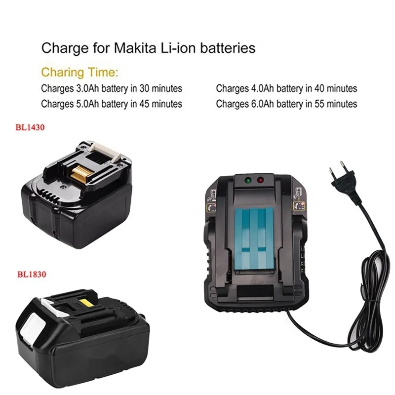 Зарядное устройство 4A для Makita, 14,4 В, 18 в, BL1430, BL1815, BL1830, BL1840, BL1850