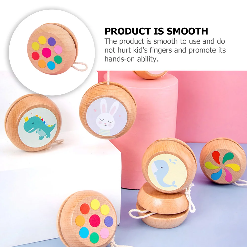 

Beech Yo-yo Kids Toys Outdoor for Playthings Educational Sports Cartoon Wooden Yoyo