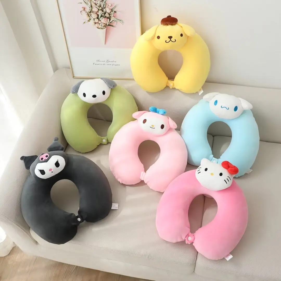 Cartoon Anime Kawaii Sanrio Neck Pillow My Melody Kuromi Cinnamoroll Hello Kitty U-shaped Neck Car Travel  Pillow