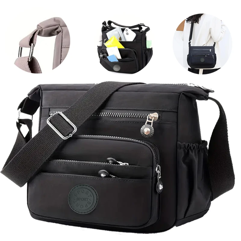 

Men's and women's single-shoulder cross-body bags, women's lightweight new layer pocket casual daily women's shoes and bags
