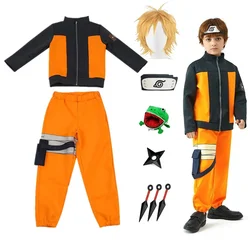 Children Clothes Sets Boys K-Kakashi Anime Cosplay Uniform Kids Fancy Uzumaki Akatsuki Jacket Pants Suit Kunai Halloween Costume