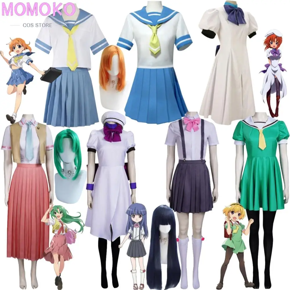 Anime Higurashi When They Cry Hou Ryugu Rena Reina Furude Rika Hojo Satoko Sonozaki Mion Shion Cosplay Costume Wig Halloween Set