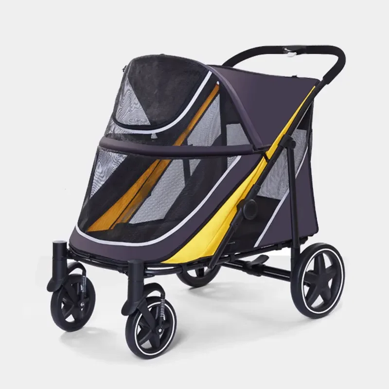 Carga-Bearing Dog Stroller, leve, Llightweight, Folding, Grande Pet Pull Cart, 60kg