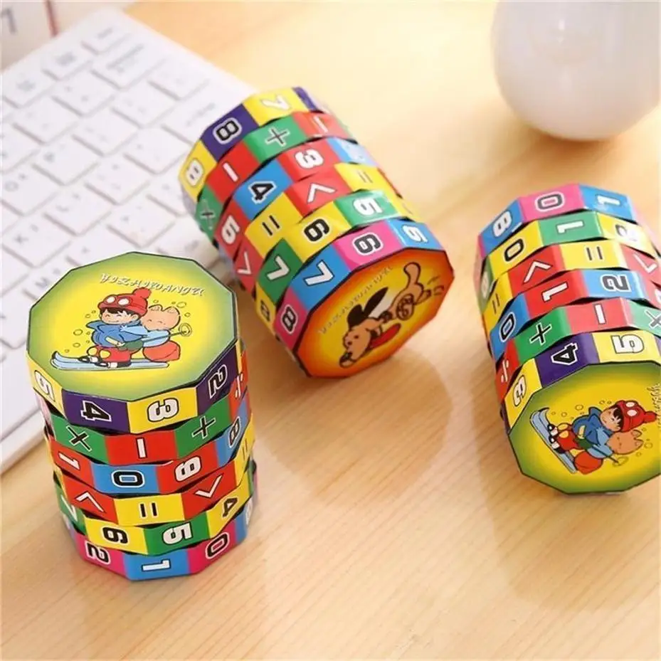 Interactive Math Cylinder Toy Children Rotating Number Puzzle Roller Arithmetic Training Educational Brain Teaser Learning Tool