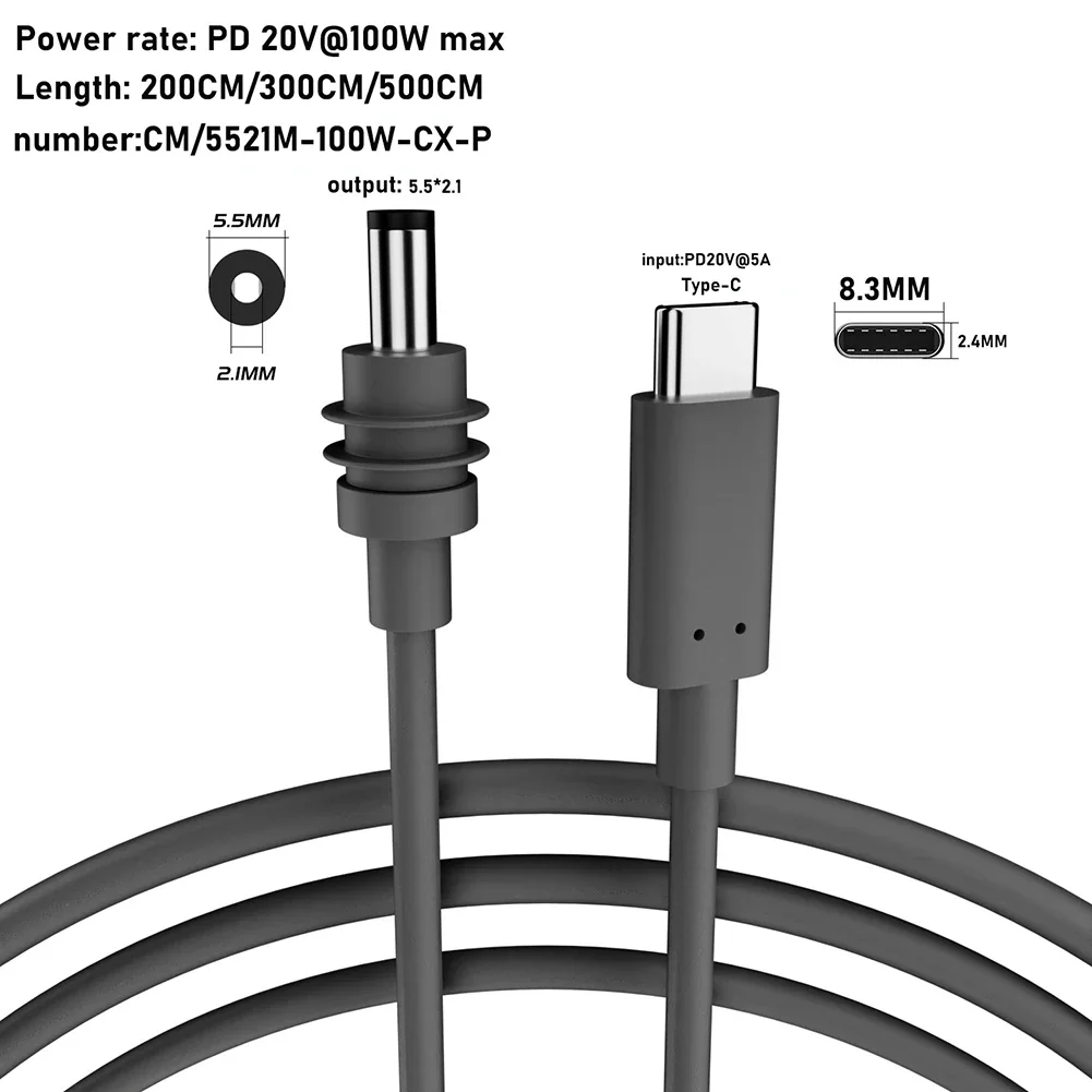 스타링크 미니 USB C to D 케이블, 방수 과부하 단락 보호 전원 솔루션, C 타입 to DC 케이블 부품, 2 m, 3 m, 5m