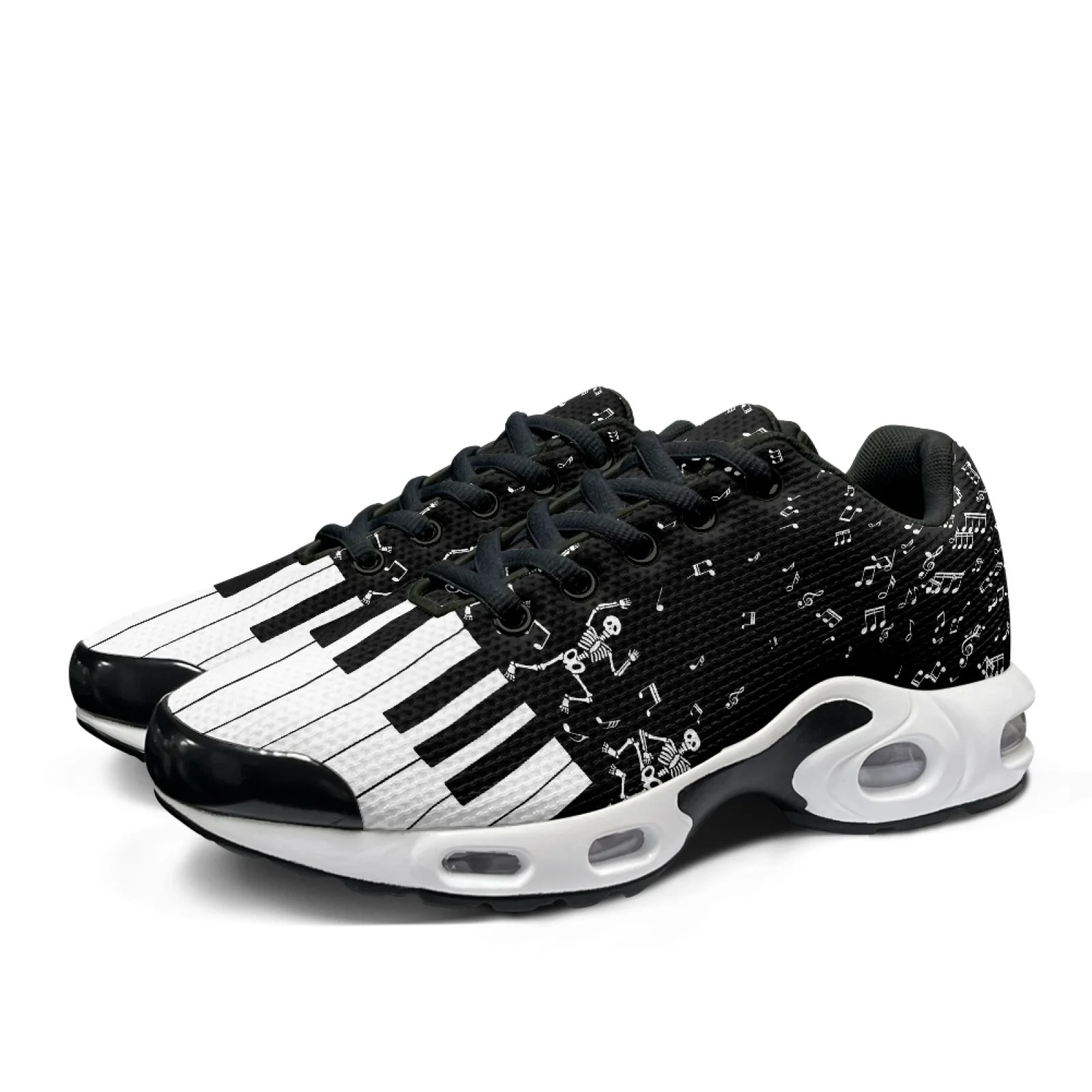 PENSTROLL Piano Keyboard Skeleton Music Comfort Air Cushion Sneakers for Men Work Casual Wear, Breathable Cross Trainers Shoes