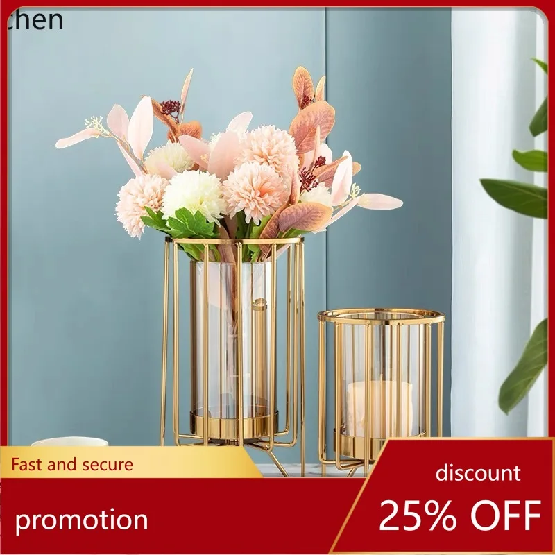 

ZML Flower Glass Vase - High-end Decorative Piece for Home Living Room, Large Decoration