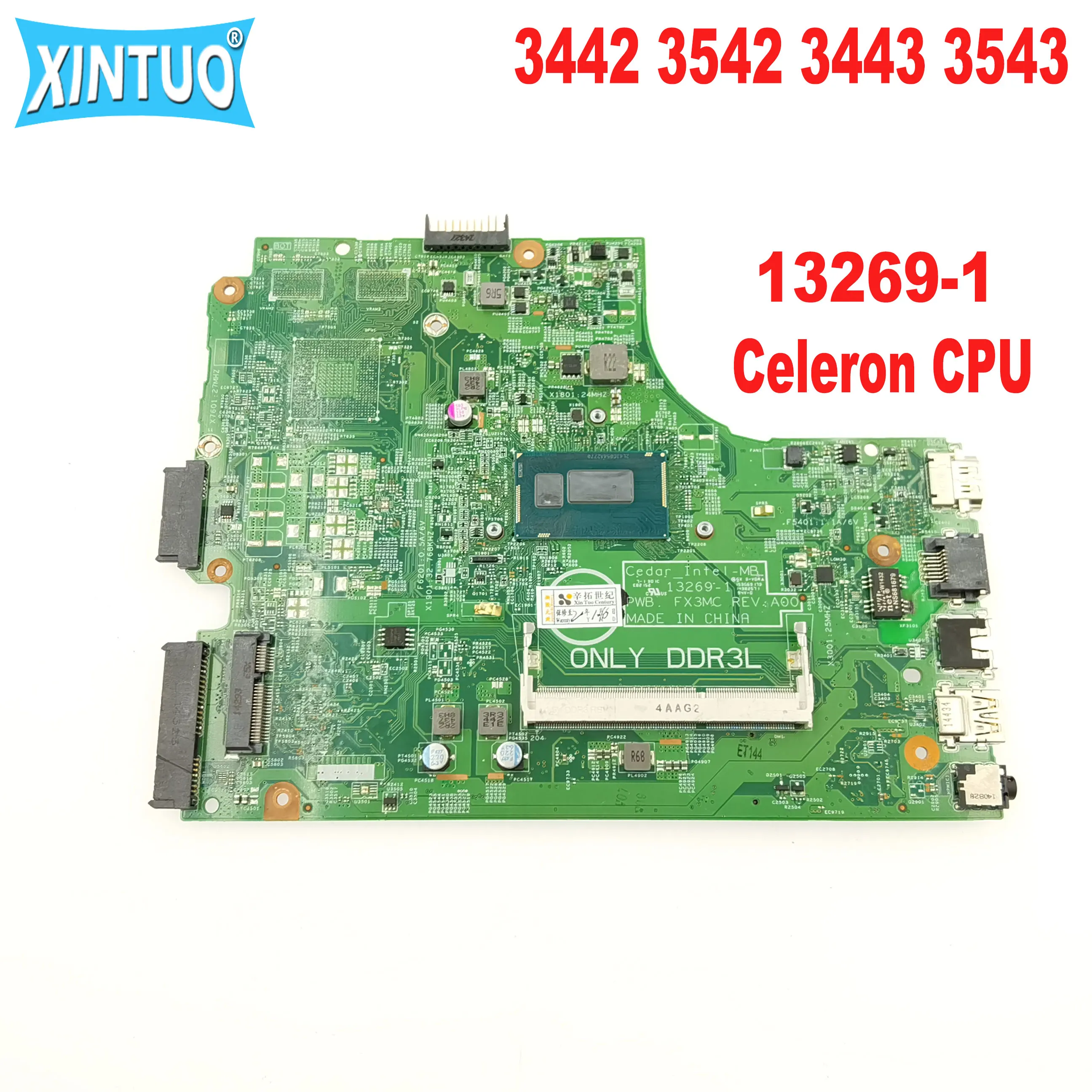 

13269-1 Original Motherboard for Dell Inspiron 15 3442 3542 3443 3543 5748 Laptop Motherboard with Celeron CPU DDR3L 100% Tested